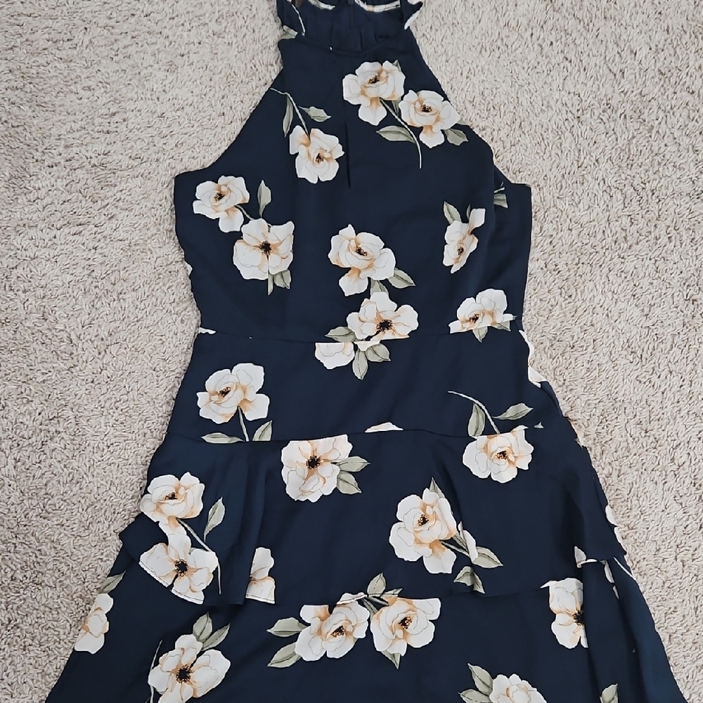 BB Dakota Blue Halter Sundress Wedding Guest